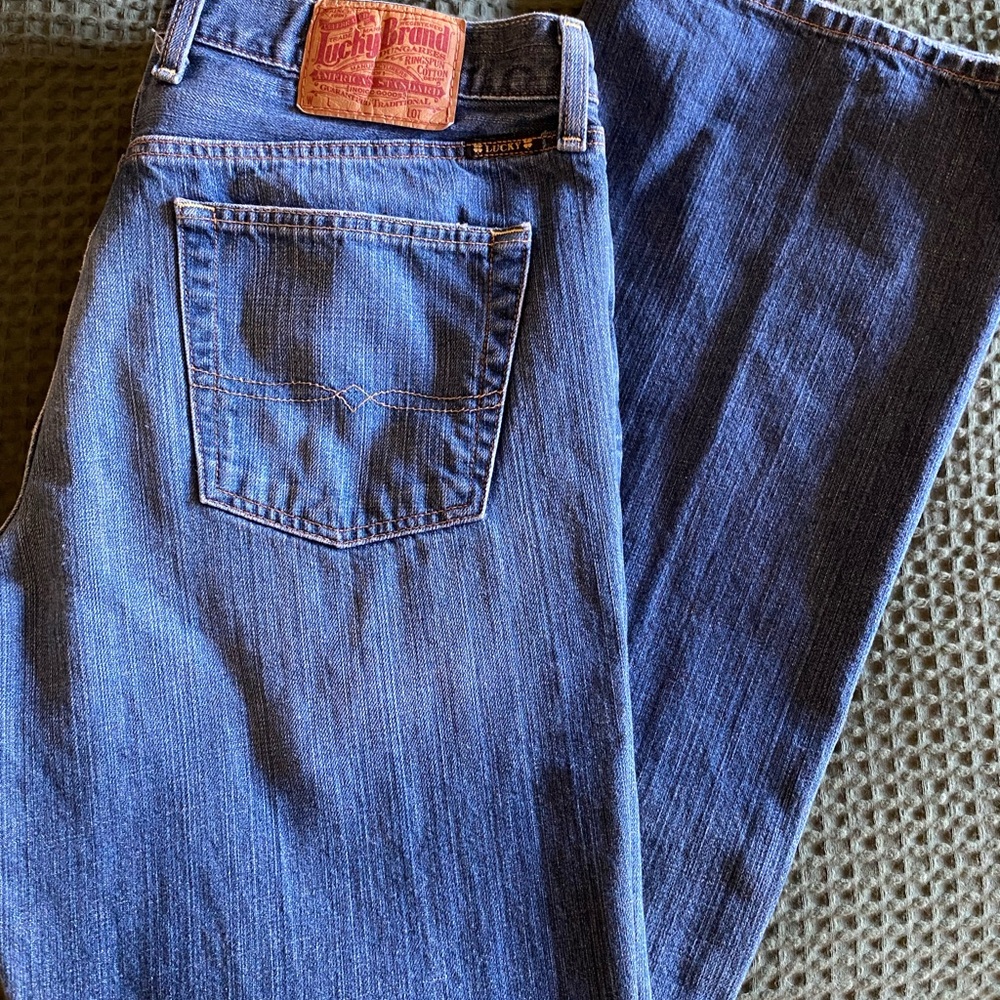 Lucky Brand Men's Dark Blue Straight Jeans